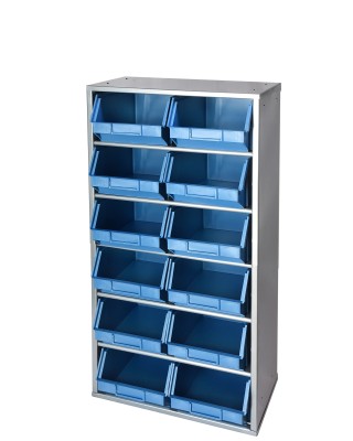 Μεταλλική Συρταροθήκη 12 Θέσεων 20x38x83 cm Με Συρτάρι 23x17x12cm