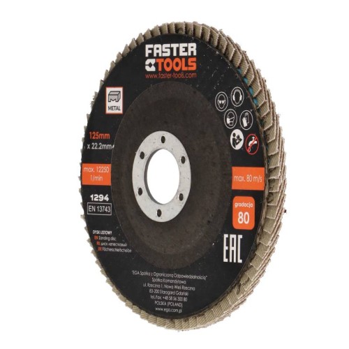 FASTER TOOLS Abrasive flap disc 125 80