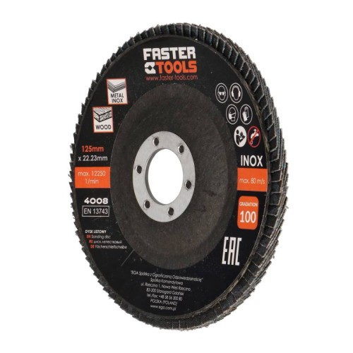 FASTER TOOLS Abrasive flap disc INOX 100