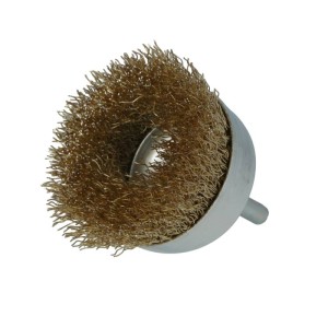 FASTER TOOLS Wire cup brush with pin, brass 65