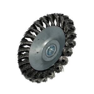 FASTER TOOLS Wire wheel brush with thread M14, TWISTed steel 120