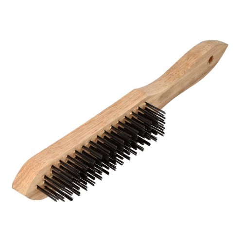 FASTER TOOLS Steel scratch brush with wooden handle 5-row 120 x 25