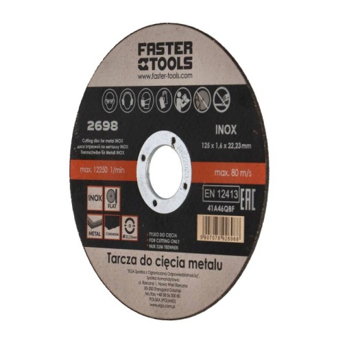 FASTER TOOLS Cutting disc for metal INOX 125 x 1,6