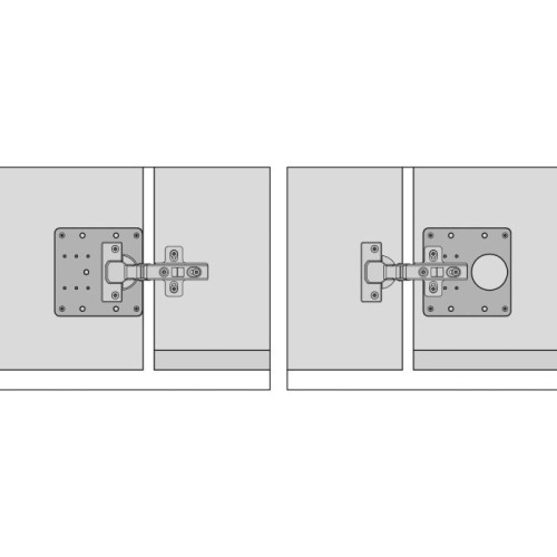 AMIG Πλάκα Επισκευής Inox. Για κρυφούς μεντεσέδες O35 mm Matt 90x90mm