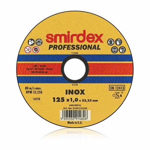 SMIRDEX Inox Cd Cutting Disc Φ180x1.6mm 25 Pcs. Professional