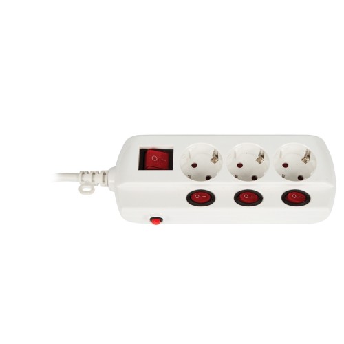 Πολύπριζο 3 θέσεων, με ανεξάρτητους διακόπτες και κεντρικό, καλώδιο & φις σούκο