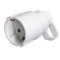 Schuko power plug, female, with handle, white