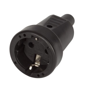 Φις Σούκο Καουτσούκ Θηλυκό Μαύρο 250V/16A