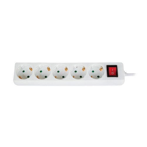 Multiple socket outlet 5-way, with switch & cable, 3Χ1.5mm, with schuko plug