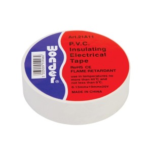 PVC Insulating Electrical Tape White 19mmx20y Wonder