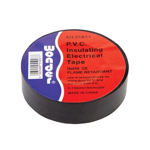 PVC Insulating Electrical Tape Black 19mmx20y Wonder