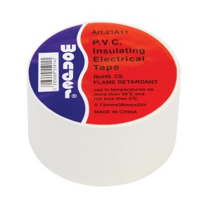 Insulating tape 38mmx20Y, wide, white, Wonder