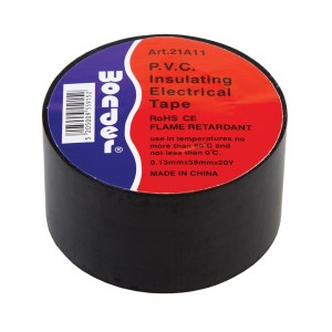 Insulating tape 38mmx20Y, wide, black, Wonde