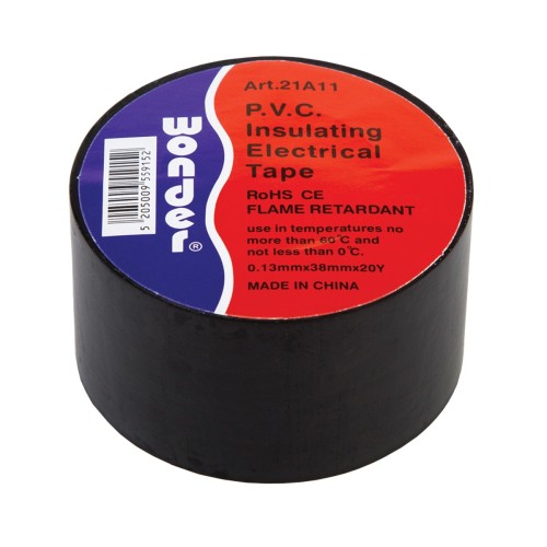 Insulating tape 38mmx20Y, wide, black, Wonde