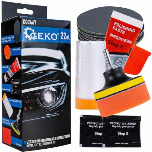 Headlight Restoration Kit 22 Pieces Geko