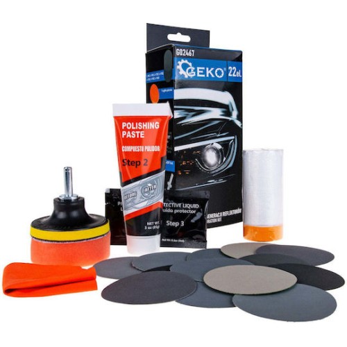 Headlight Restoration Kit 22 Pieces Geko