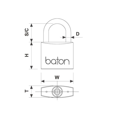 Λουκέτο 60mm Νίκελ Β.Τ BATON