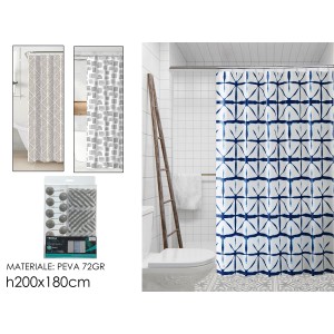 Κουρτίνα Μπάνιου H200xl180cm Σε 3 Σχέδια 72gr