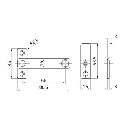 AMIG Σύρτης Παραθύρου 80x46mm INOX