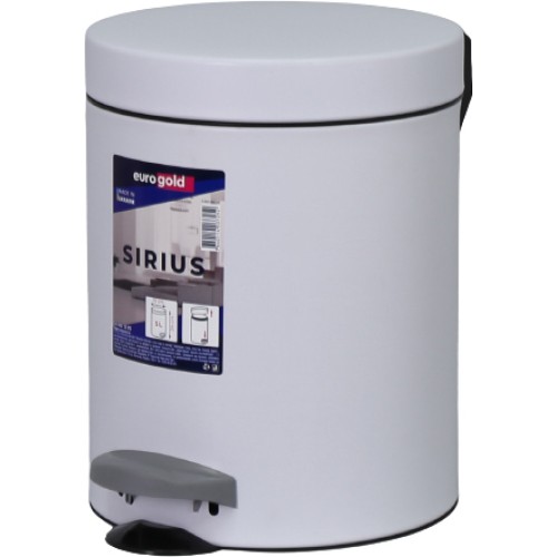 Κάδος Απορριμάτων 5Ltr Λευκός Με Πεντάλ SIRIUS 19x24cm