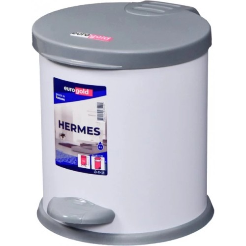 Waste Bin 4Ltr White With Pedal HERMES 20x22cm