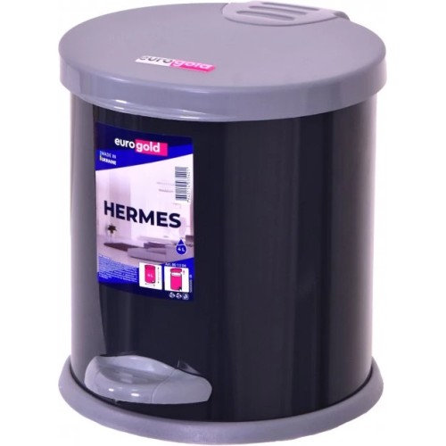 Waste Bin 4Ltr Black With Pedal HERMES 20x22cm