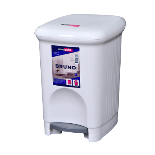 Waste Bin 5Ltr White With Pedal BRUNO 19x28cm