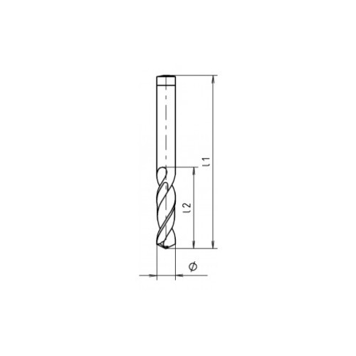 MAYKESTAG Solid carbide stub drill, No4-8mm short 3xD DIN 6539