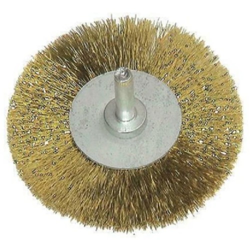 Wire Brush 75mm Drill Shaft Brass