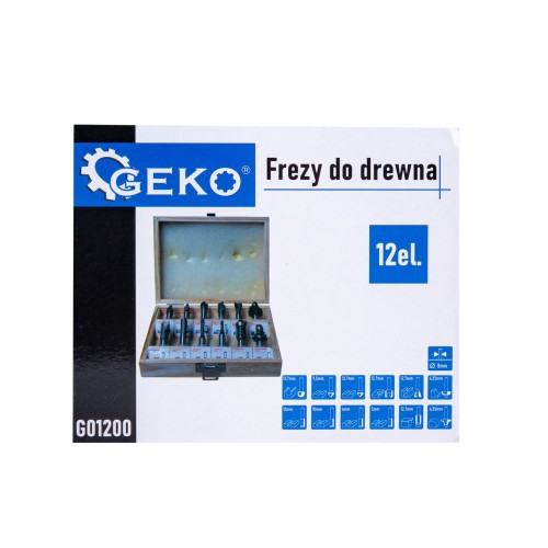 Set Φρέζες  Ρούτερ 12τεμ 8mm Σε Ξύλινο Κουτί
