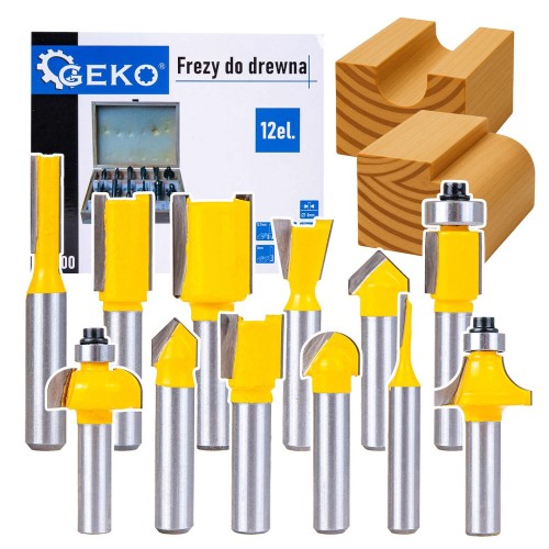 Set Φρέζες  Ρούτερ 12τεμ 8mm Σε Ξύλινο Κουτί