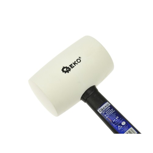 White Rubber Mallet with Fiberglass TRP Handle 600gr GEKO Premium