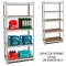 Ραφιέρα Μεταλλική Λευκή 5 Ράφια MDF H180xL90xP40cm