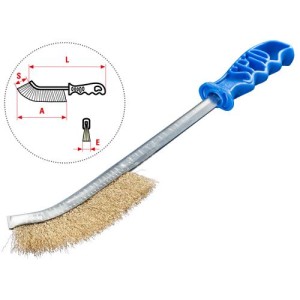 Wire Brush Hand Long Plastic Handle Blue Spid