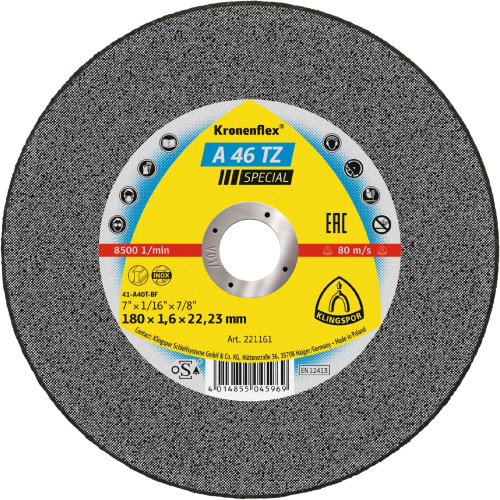 Metal Cutting Disc Φ180mmx1.9mm KLINGSPOR A 46TZ Special