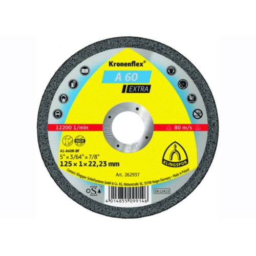 Δίσκος Φ125x1,0x22mm Κοπής Μετάλλου Inox Cd KRONENFLEX