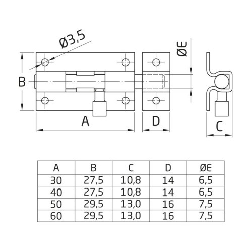 Padlock Drawer 30mm Round Nickel