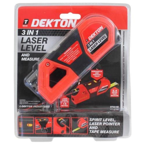 DEKTON Laser Level Measure 3 In 1