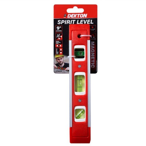 DEKTON Vaporaki Spirit Level 22.5cm-9 3 Eyes Magnetic