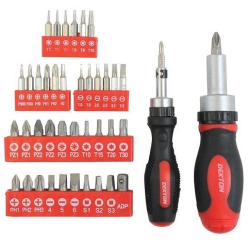 DEKTON Set 42 pcs. Bits & Ratchet Screwdrivers