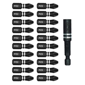 DEKTON Set Μύτες 20 Τεμ. 25mm S2 Steel Impact Bits P22 With Ext Bar