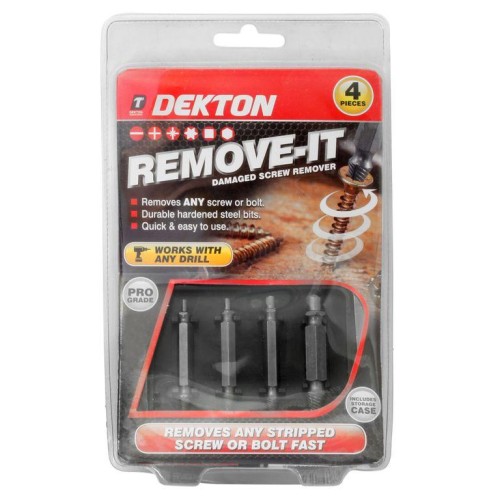 DEKTON Set of 4 Screw Extractors