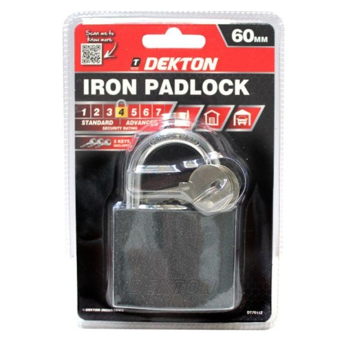 DEKTON Padlock 63mm Black Iron