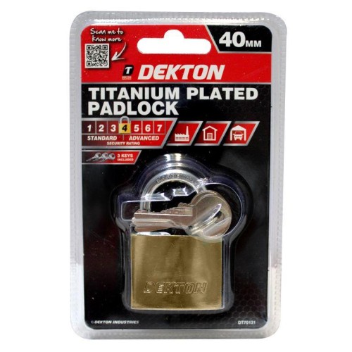 DEKTON Titanium Padlock 38mm 3 Keys