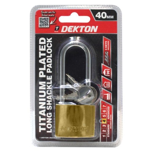 DEKTON 40mm Titanium Long Neck Padlock