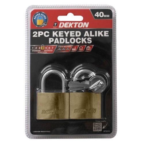 DEKTON Padlock 2 Pcs. 40mm With Key