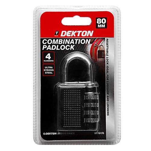 DEKTON Suitcase Padlock 80mm 4 Combinations