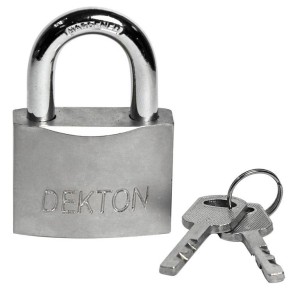 DEKTON 50mm Satin Padlock With 3 Security Keys