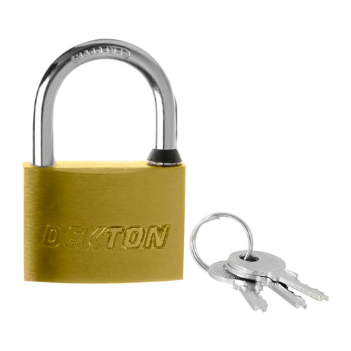 DEKTON 30mm Brass Heavy Duty Padlock, Body & Barrel