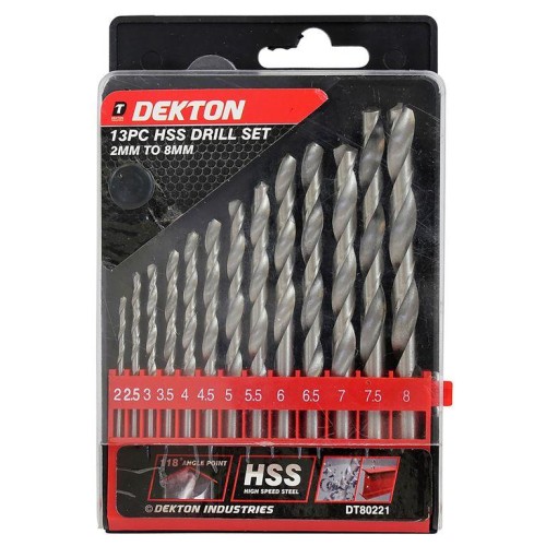 DEKTON HSS COBALT Drill Set 13 Pcs. 2-8mm